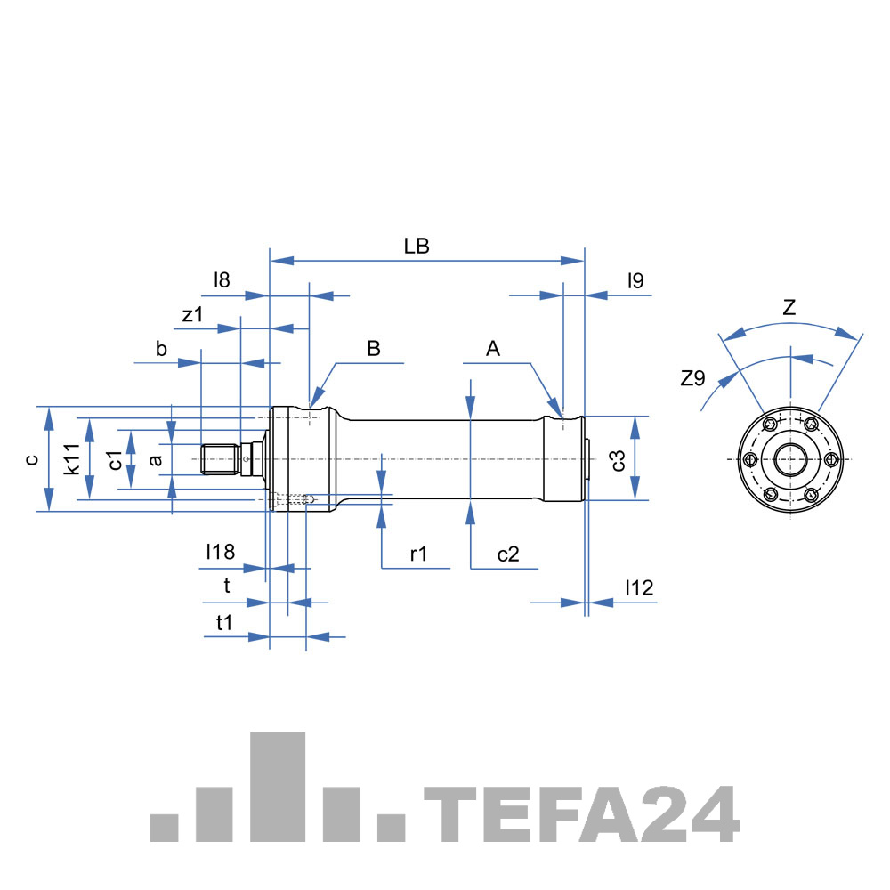 Hänchen Hydraulikzylinder Reihe 120 – 40/25 × 100 mm